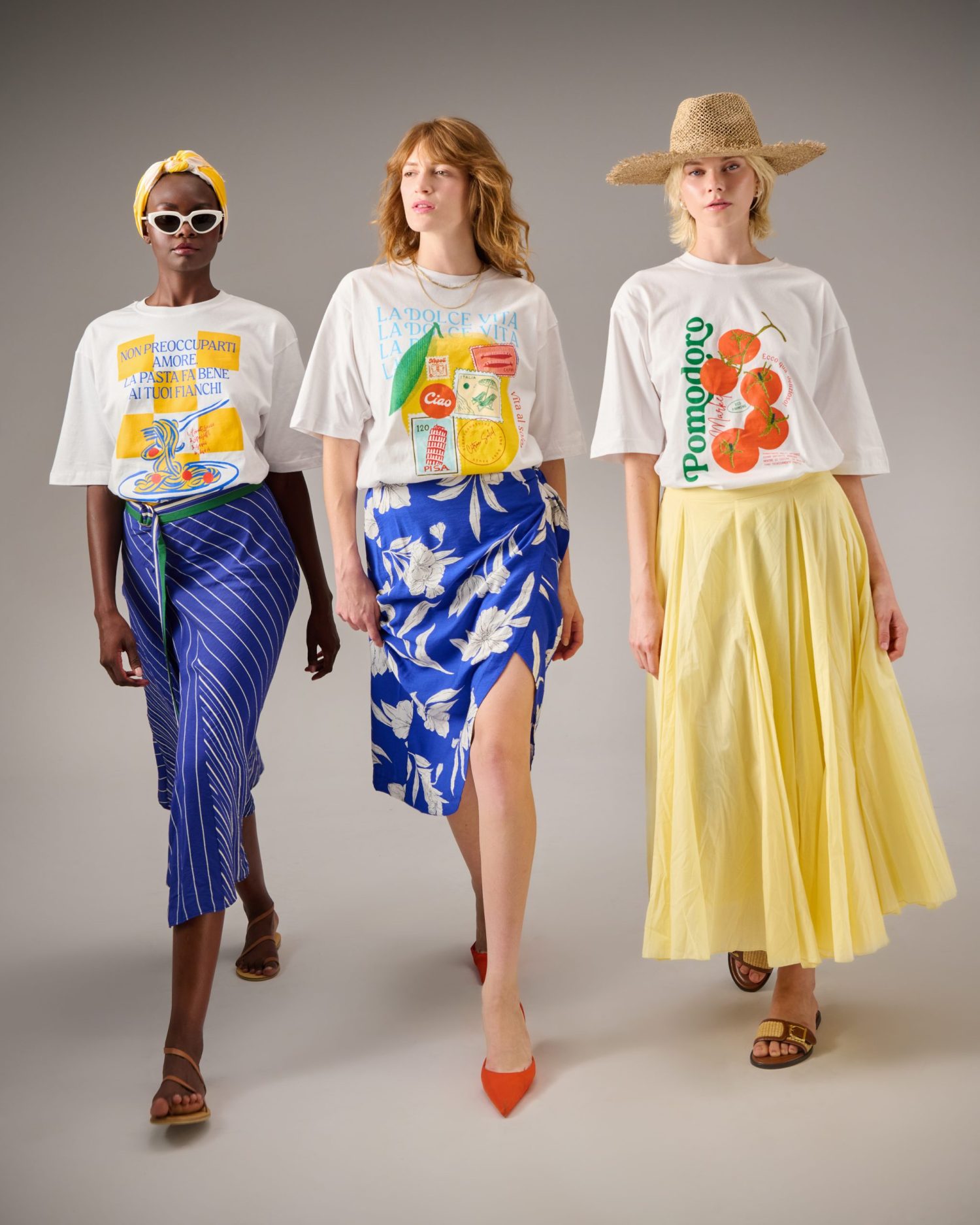 models in t-shirts with DTG prints